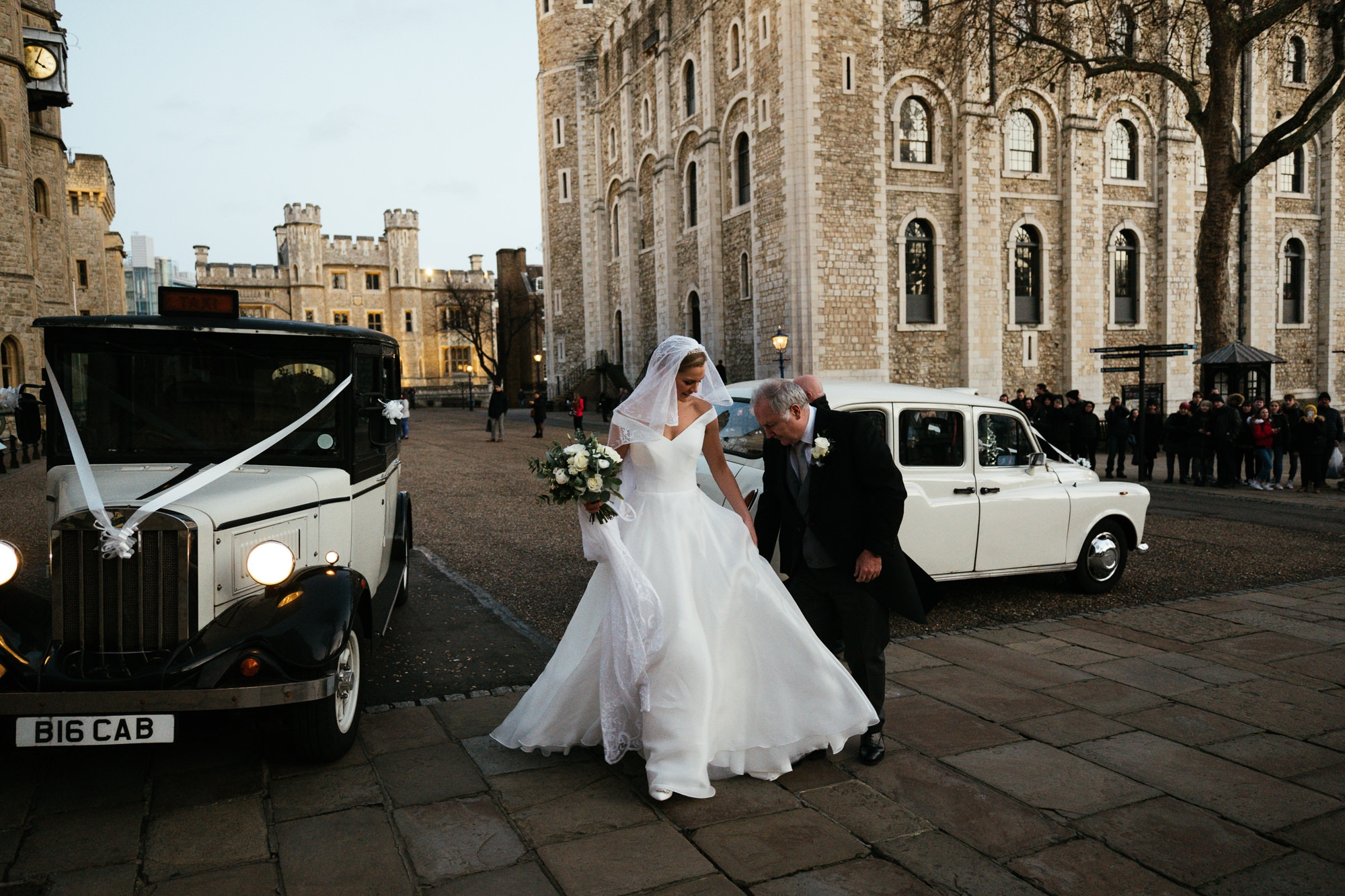 Chapel of St Peter ad Vincula at the Tower of London wedding car